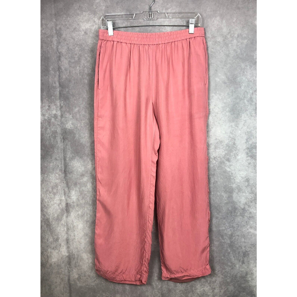 J. Crew Eco Cupro Pull On‎ Crop Pants Trousers Pockets Elastic Waist Size 4